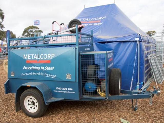 metalcorp trailer outside metalcorp tent